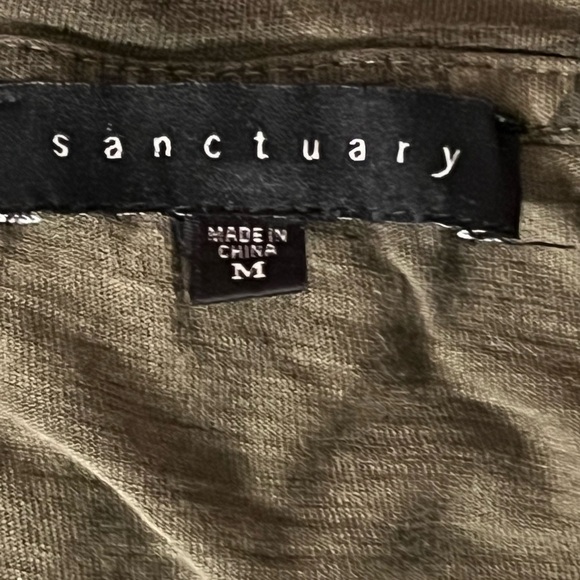 Women's Sanctuary Camo Short Sleeve Tee M Green Brown - Picture 5 of 6